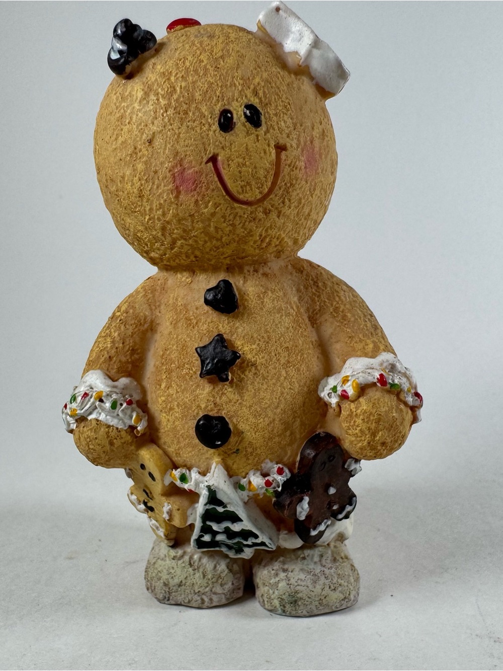 Gingerbread Decoration Figure Christmas Decor 4" Ceramic Matte Finish